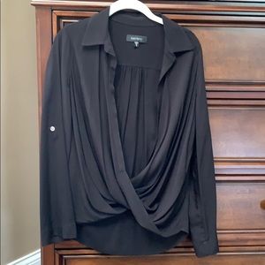 Karen Kane Twist Blouse. Black. XS